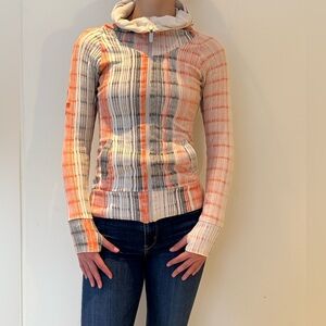 Bench Striped Orange and Black Zip-Up Hoodie